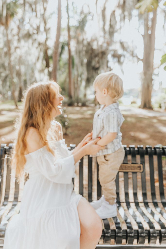 Sweet moments between a mother and her son captured by a Winter Park family photographer.