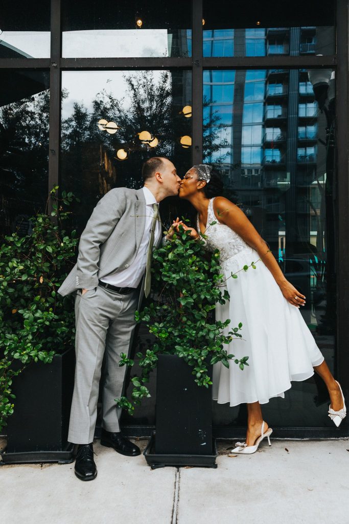 Natural candid wedding photography capturing a newly married couple
