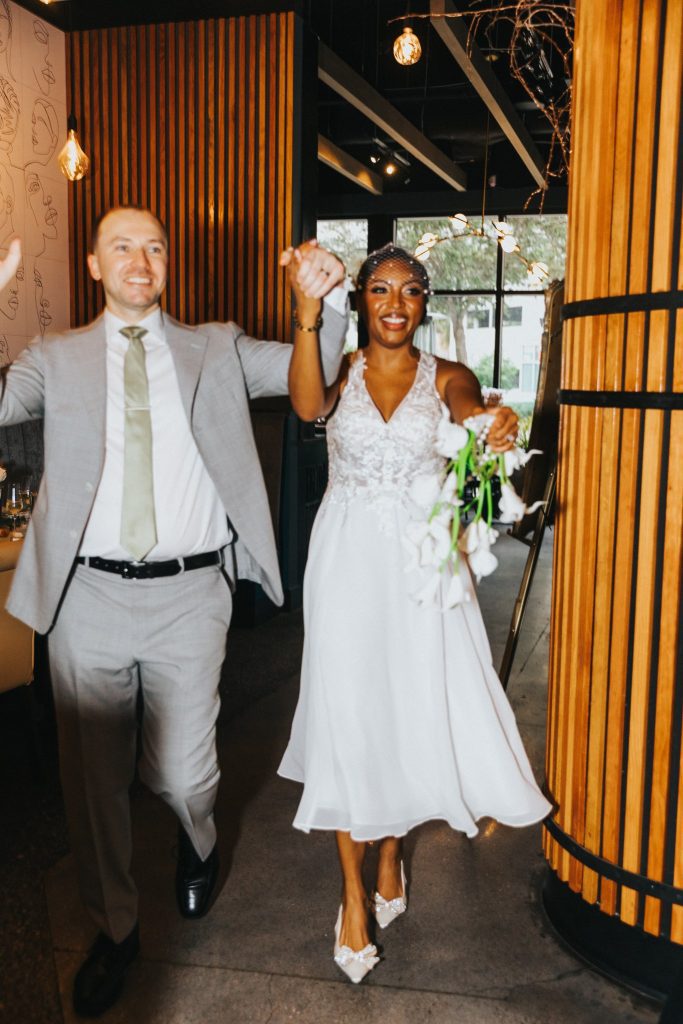 Candid moments from a downtown Orlando wedding reception
